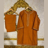 2pcs Stitched Suits 2 Pcs Elegant Women’s Stitched Embroidered Linen Shirt And Trouser