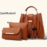 New Collection 3pcs Set Soft Leather Hand Bag