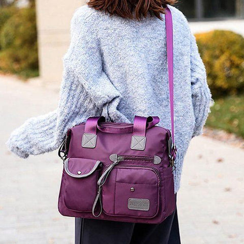 Splitter Purple Handbag For Girls / women Soft Large Capacity One-shoulder Shopping Bag (Copy)