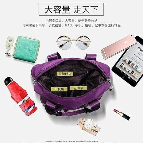 Splitter Purple Handbag For Girls / women Soft Large Capacity One-shoulder Shopping Bag (Copy)