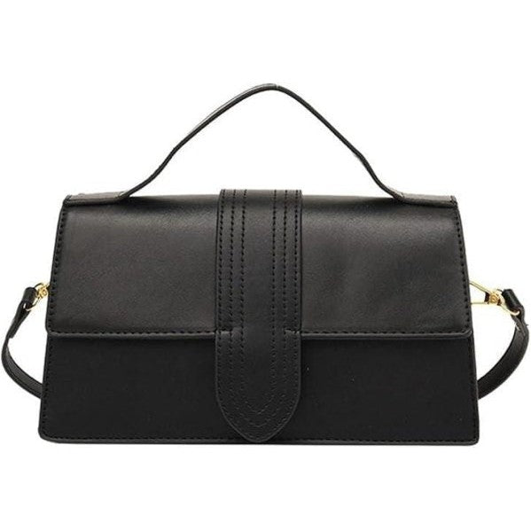 Women’s Pu Black Leather Plain Hand Bag And Shoulder Bag For Women’s