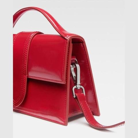 Women’s Pu Red Leather Plain Hand Bag And Shoulder Bag For Women’s (Copy)